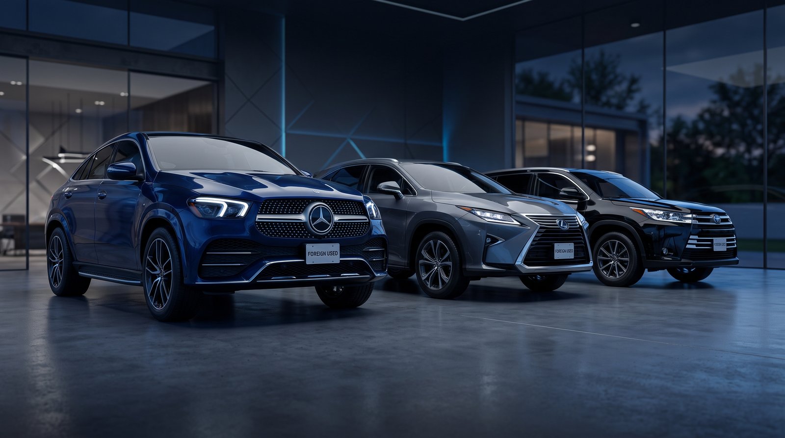 Foreign used Mercedes-Benz, Lexus and Toyota SUVs on the Autoverze showroom floor in Warri